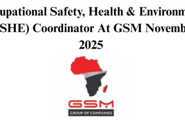 Occupational Safety, Health & Environment (OSHE) Coordinator At GSM November 2025
