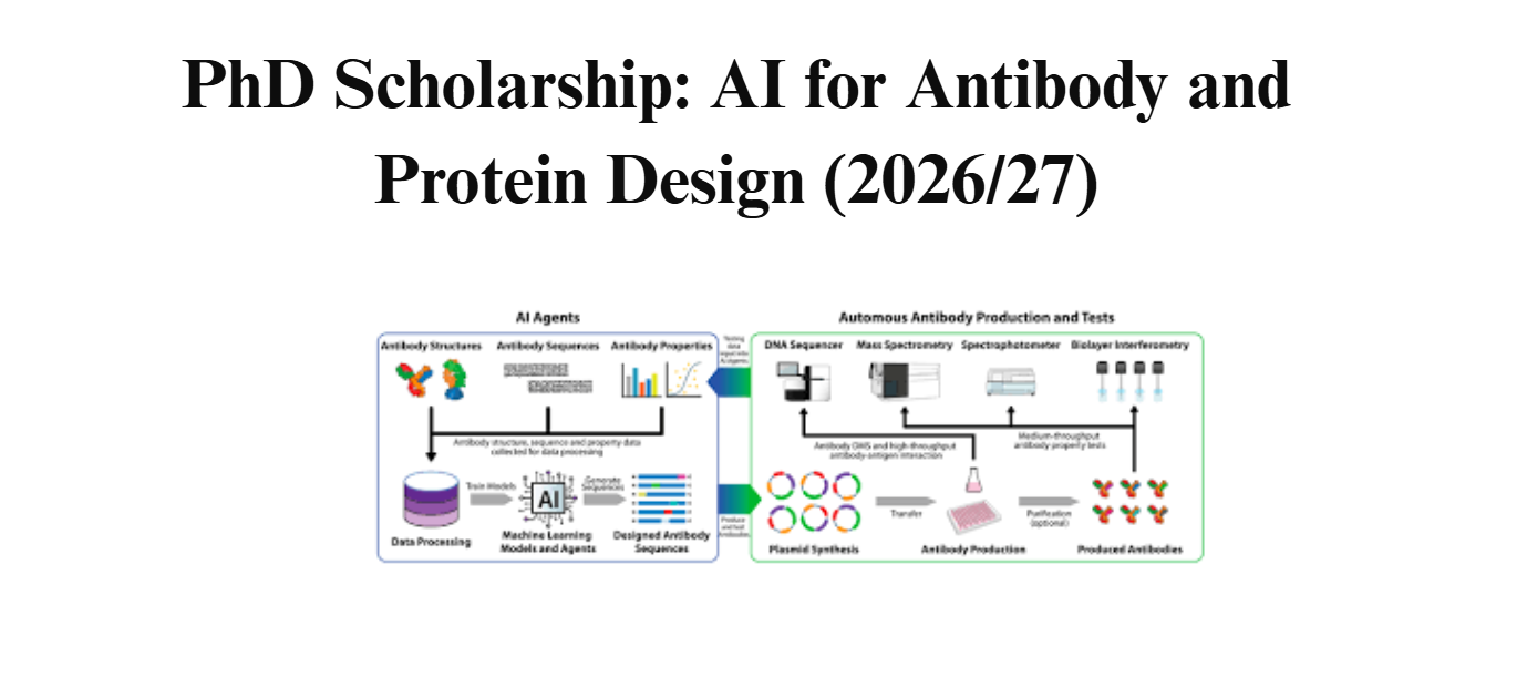 PhD Scholarship: AI for Antibody and Protein Design (2026/27)